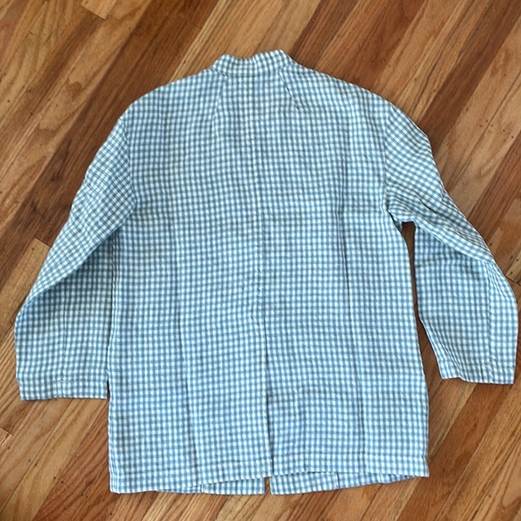 Madewell 100% Linen Collarless Blazer in Gingham Check - Picture 7 of 13